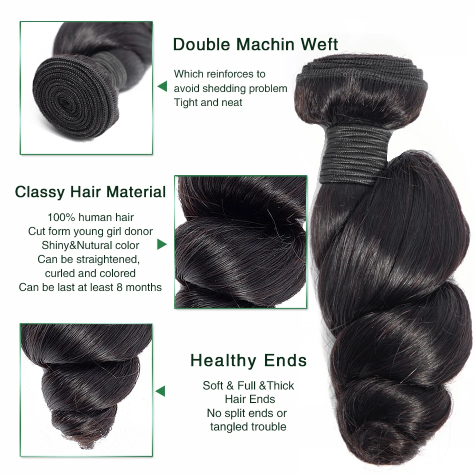 product name wholesale virgin brazilian loose weave hair bundles