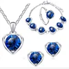 MECYLIFE Zinc Alloy Cheap Fashion Crystal Heart Necklace Earring Bracelet Ring Wholesale Fashion Jewelry Sets