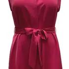 Color Dress FASHION SUPPLIER GLOSS PURE COLOR TURN DOWN COLLAR SLEEVELESS DRESS JUPE FALDA SAYA WITH BELT FOR WOMEN
