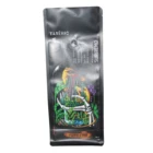 Aluminum foil plastic laminated matte black stand up coffee bag with valve and ziplock