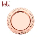 Pattern charger plates wholesale 12 inch FDA certification meat tray round stainless steel plate tray party serving