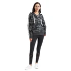 Reliable quality hooded sweat jacket with full zip and allover prints pattern hoodies sweatshirts women