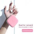 Konfulon Mini Power Bank Portable Power Bank 10000mah Portable Charger With Lanyard design Fabric Craft Colorful Powerbank