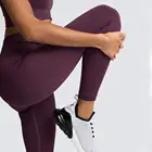 Size Apparel USA Size Athletic Apparel Quick Dry Nylon Spandex Purple Yoga Pants Manufacturer In China