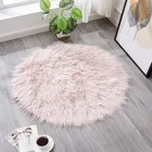 Artificial wool round plush rugs bedside bedroom plush rug rectangle sheepskin rug shaggy plush fuax fur
