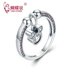 Fashion Elegant Cartoon Mouse Women's Rings Personality Silver Jewelry s925 Party Rings