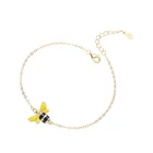Gift Jewelry Girl Silver Bracelet 925 Sterling Silver Material Gold Plated Bee Bracelet Jewelry For Girls
