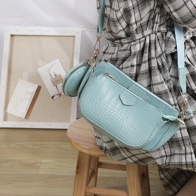 product-GF bags-alligator pattern Solid color soft leather chain women shoulder bag 2020 women shoul