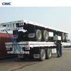 Cimcフラットベッドトラックトレーラー 20 40 48 60Ft拡張可能なコンテナシャーシsemitrailer 100ton 3 車軸フラットベッド半トレーラー販売のため