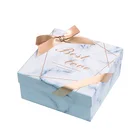 customized Luxury White Print Paper Necklace Packaging Gift Marble Jewelry Box
