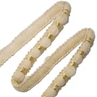 High Quality Custom 12mm Gold Lurex Cotton Lace Trim Weaving Ribbon For Clothing Shoes Hats