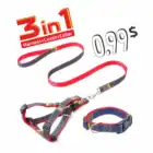 No Pull Easy Walk Outdoor Vest Denim 3 pieces pet supplies collar Dog harness and leash