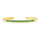 925 silver gold plated jewelry Emerald diamond cuff bangles designs