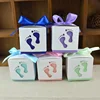Hollow Foot Shape Sweet Printing Wedding Baby Born Favors Candy Box