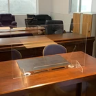 Protective Transparent Restaurant Counter Desk Acrylic Dividers Partition For School