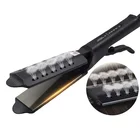 2 in 1 Steam Titanium Ceramic Vented Hole Design Wide Plate Styler Steam Hair Straightener Flat Iron