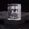 Clear K9 Cube Souvenir Gifts Unique Design Engraved Block Engraving Penguin 3d Laser Crystal With Led Light For Customized Logo