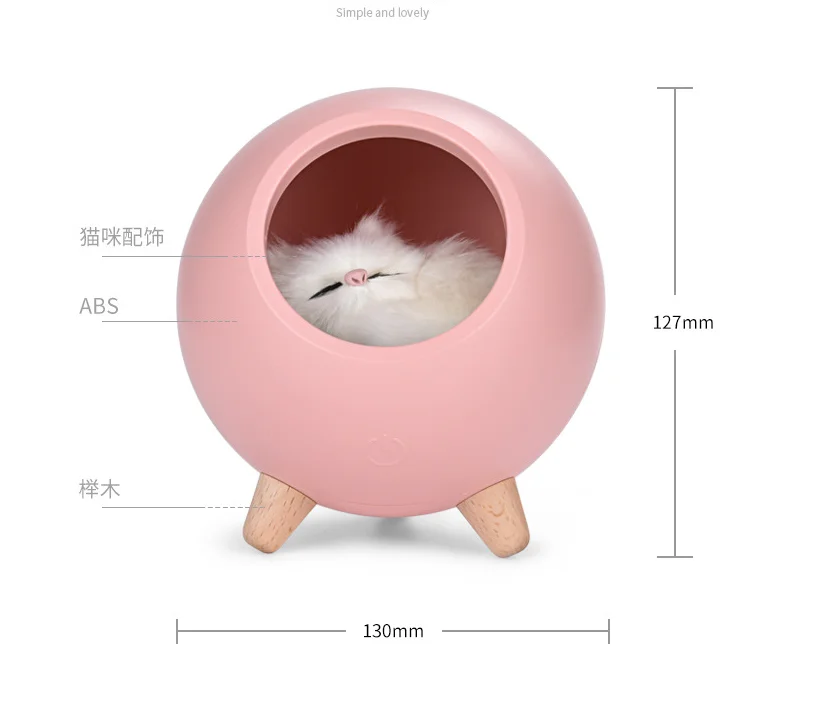 Pet Cat Room Bedroom Table Cartoon Creative Modern Lovely Led Usb Charging Atmophere Small Night Lights