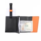 Wholesale New Design Slim Thin RFID Blocking Carbon Fiber Genuine Leather Money Clip Mens Card Wallet