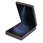most popular brown luxury led light jewelry box for necklace