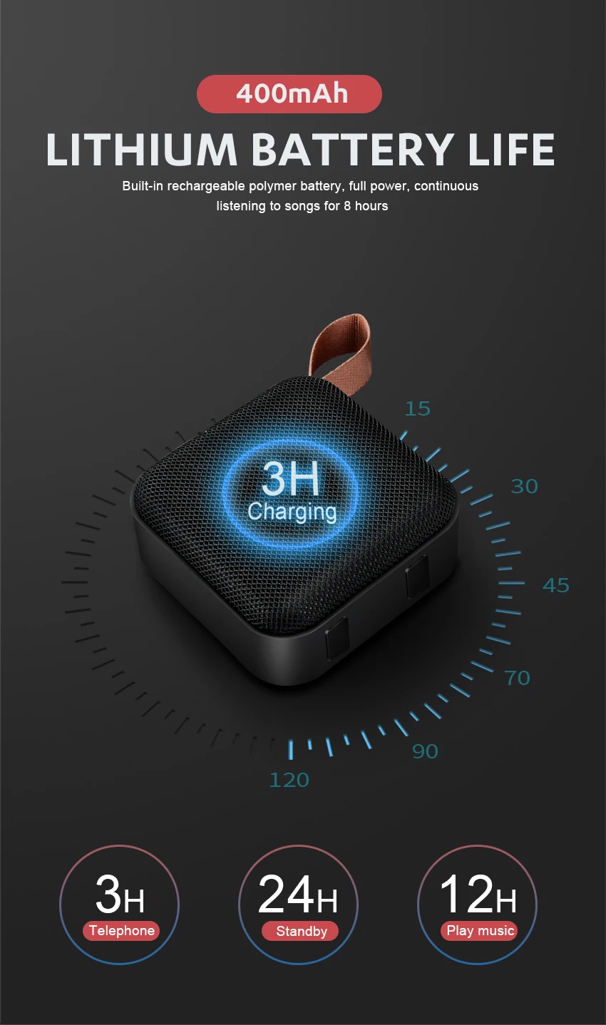 T5 Wireless Bluetooth Mini Speaker Portable Speakers Subwoofer Bluetooth 4.2 with SD FM Outdoor Column Loudspeaker - ANKUX.COM