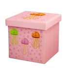 Modern Fashionable Printing Leather London Bridge folding storage ottoman Living room furniture