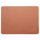 High Quality Pu Leather Custom Logo Print Black Phone Charging Charge Mouse Mat Pad With Wireless Charger