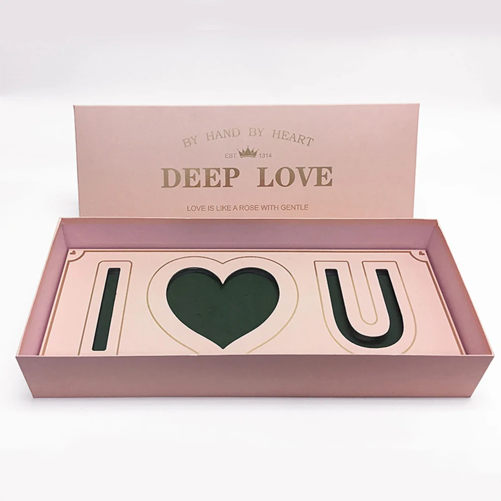 wholesale rectangular flower box i love you gift