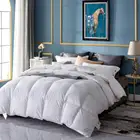 WarmKiss Winter 750 Fill Power White Color Brushed Finished Fabric Queen Size White Goose Down Comforter Duvet Insert