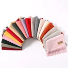 2019 new pure color thick warm high quality wool shawl cashmere pashmina scarf wholesale