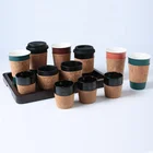 SWT Custom Logo 12oz 8oz Travel Leak Proof Reusable Coffee Cup Re usable Mug with Silicone LId Cork Sleeve Wholesale