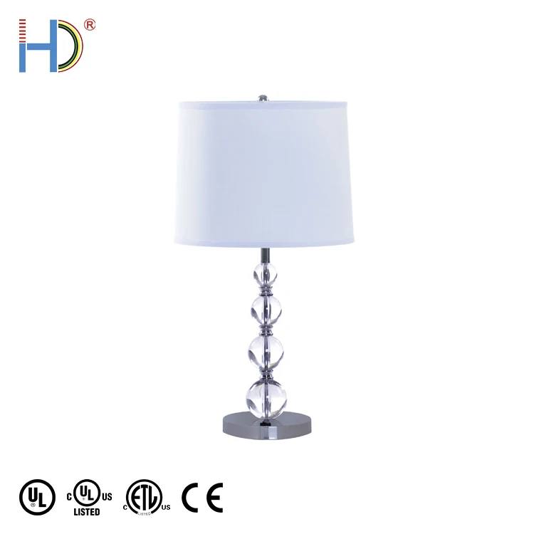 Factory Directly White Hardback Shade Incandescent Base Table Lamp For Hotel
