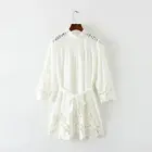 2019 fashion cotton pink and white plus size long sleeve maxi dress lace