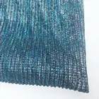 Metallic mesh pleated tulle lurex knit sparkle moonlight fabric with glitter and foil for women dress