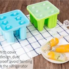 Parent-child DIY self-made healthy popsicle molds set Match 12 Smiley sticks food grade silicone ice cream mold