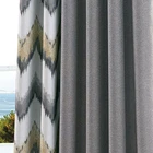 Factory supply ready stock high quality cotton linen blackout print fabric for window curtains