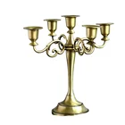 Silver/Gold/Black/Bronze Metal Candle Holder Retro 5-Arms Candelabra Stand Wedding Candlestick