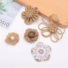 Decorative Flowers Wreaths Flower Factory Wholesale Handmade Jute Twine Mini Lace Flower