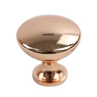 European Style gold finish glossy kitchen integrated door cabinet drawer mushroom round pull knobs handles