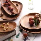 Japanese Style Cheap Restaurant Kitchen Dessert Cake Sushi Plates Bamboo Wooden Kid Baby Dinner Plates Sets