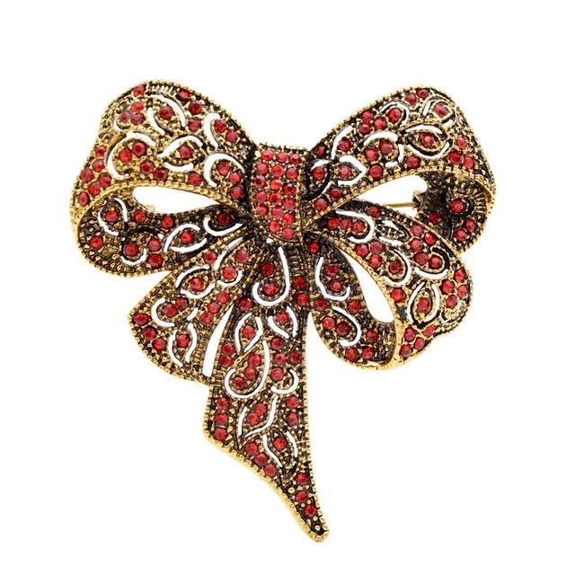 rhinestone bow brooches for women large bowknot brooch pin