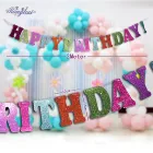 Glitter Party Supplies Happy Birthday Banner for Children Happy Birthday Glitter Birthday Banner Decoration