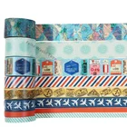 Custom printed foil washi paper tapes for planner colorful gold masking tape washi