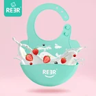 New style food grade cartoon pattern waterproof silicone baby bib