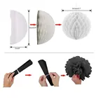 Fan Party 28pcs Black And Gold Paper Pom Poms Paper Lanterns Folding Fan Banner Balloon For Birthday Party Decoration