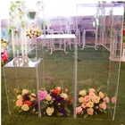 Assembly Type Wedding Acrylic Frame Geometric Flower Stand Centerpiece Road Lead Decoration On Stock