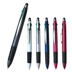 4 ink colors pen in 1 multi-color plastic pen soft silicone touch stylus ballpoint pen