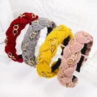Wholesale Fashion Girls Braided Hair Wide Metal Chain Headband Hair Hoop Hair Accessory