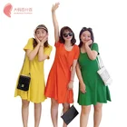 High quality Women Summer O-Neck Minimalist Solid Color L-6XL Plus Size Women Clothing Casual Dresses