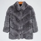 European Top quality Winter Thick Woman Rex Rabbit Fur coat for outdoor